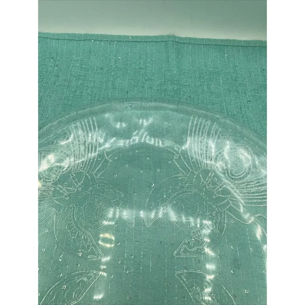 Nieman Marcus Angel Clear Cut Glass Chop Serving Plate 12.5”